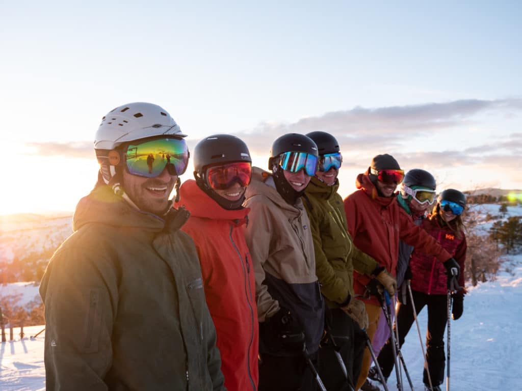 Group of young adults at sunset